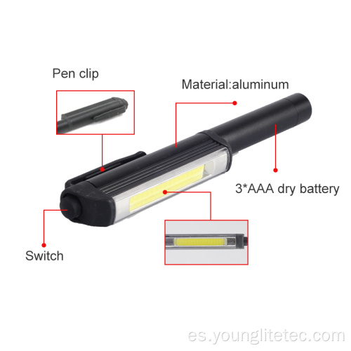 Luz de trabajo de pluma LED de aluminio portátil Luz de trabajo